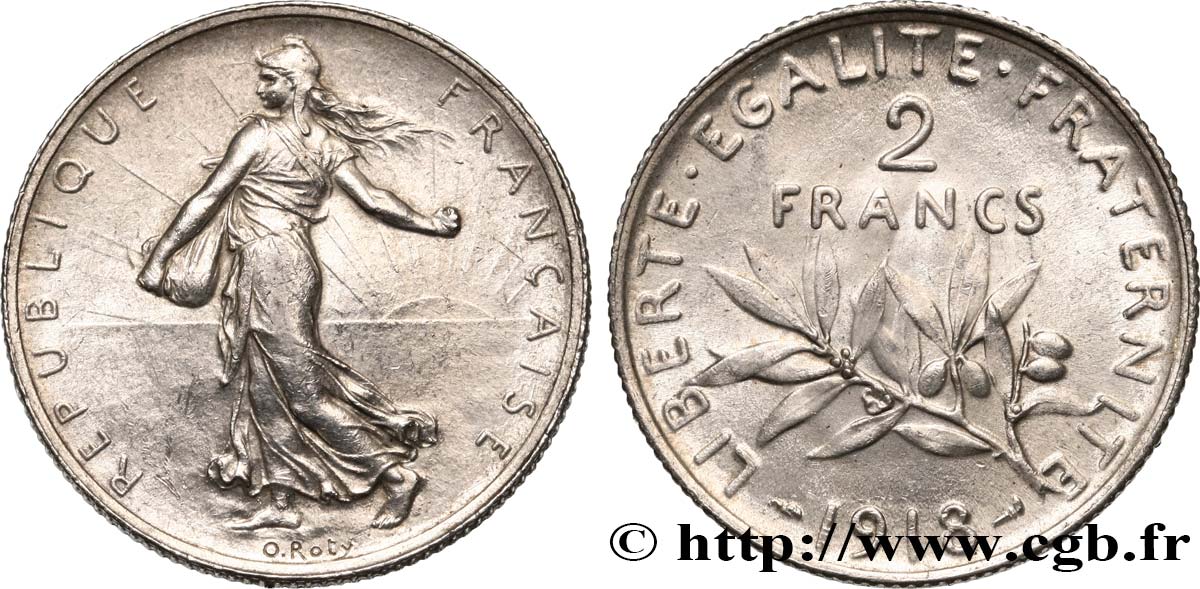 2 francs Semeuse 1918  F.266/20 VZ60 