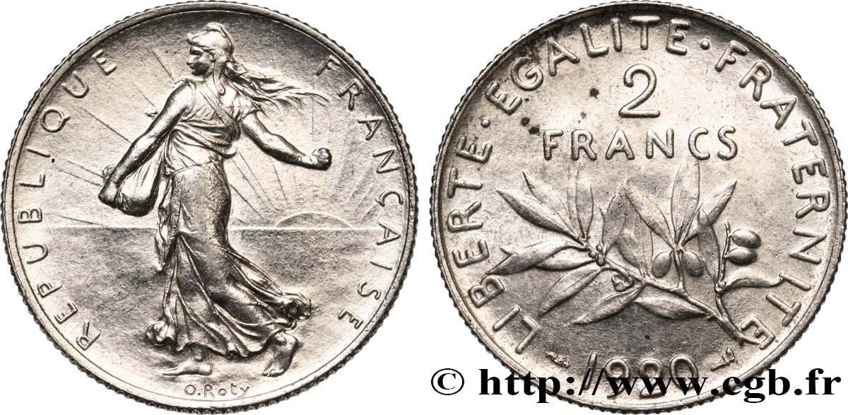 2 francs Semeuse 1920  F.266/22 MS60 