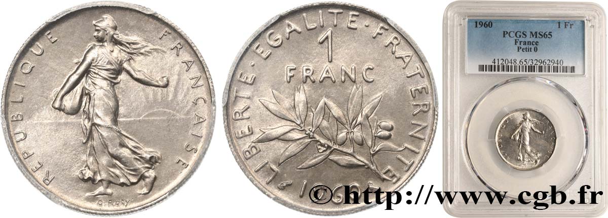 1 franc Semeuse, nickel 1960 Paris F.226/4 ST65 PCGS