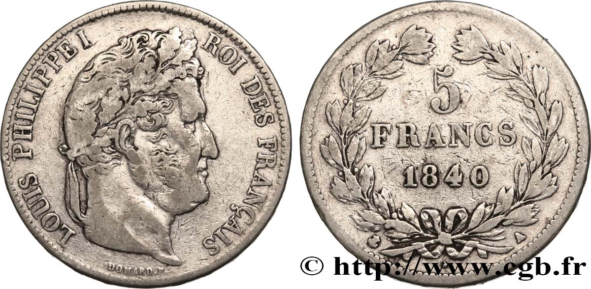 5 francs IIe type Domard 1840 Paris F.324/83 S20 