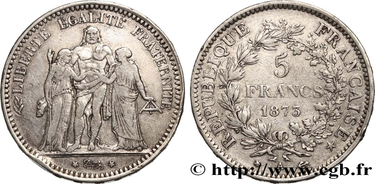5 francs Hercule 1873 Paris F.334/9 VF 