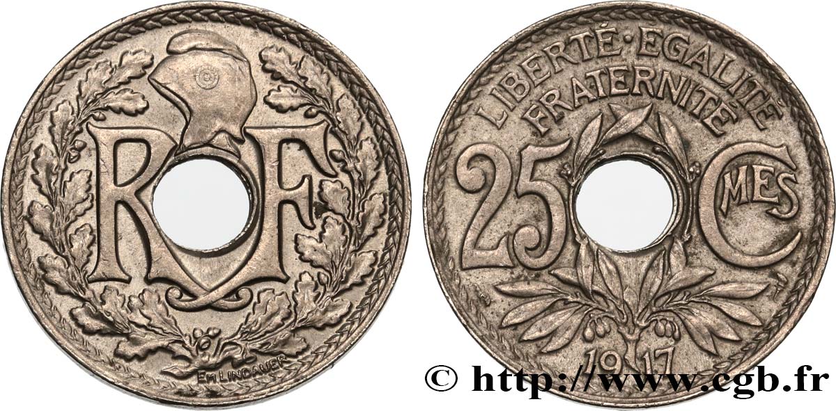 25 centimes Lindauer 1917  F.171/1 TTB48 