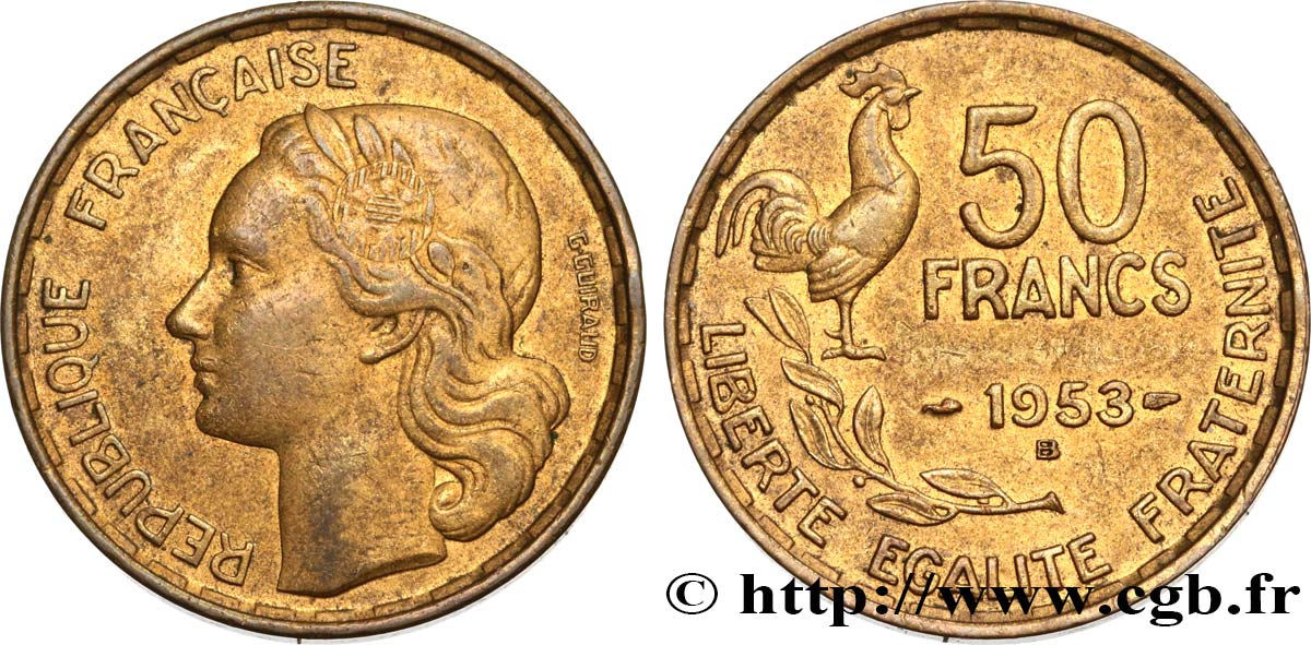 50 francs Guiraud 1953 Beaumont-le-Roger F.425/11 TTB45 