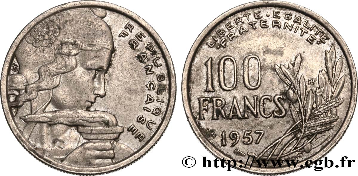 100 francs Cochet 1957 Beaumont-le-Roger F.450/11 MBC40 