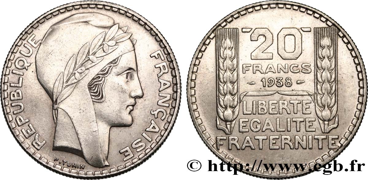 20 francs Turin 1938  F.400/9 TTB54 