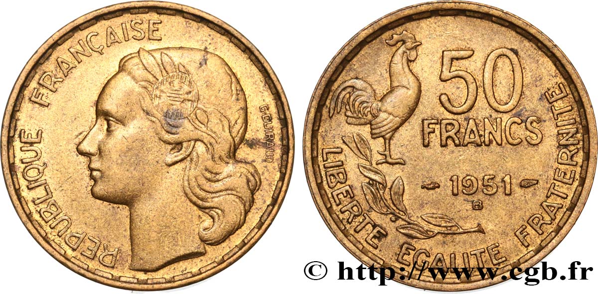 50 francs Guiraud 1951 Beaumont-Le-Roger F.425/6 AU50 