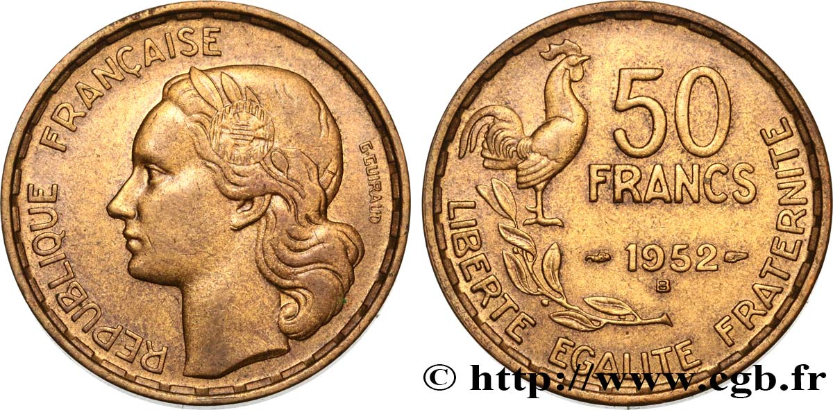 50 francs Guiraud 1952 Beaumont-le-Roger F.425/9 TTB52 