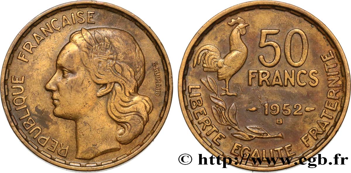 50 francs Guiraud 1952 Beaumont-le-Roger F.425/9 TB35 