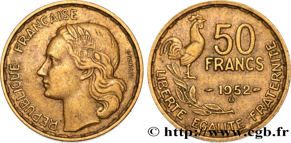50 francs Guiraud 1952 Beaumont-le-Roger F.425/9 VF35 