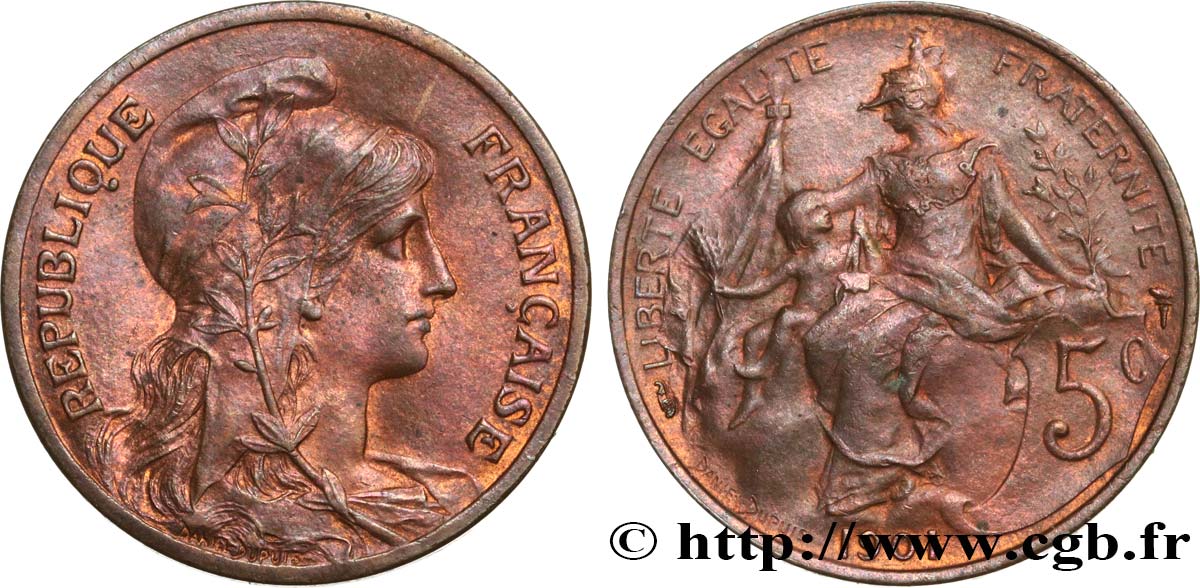 5 centimes Daniel-Dupuis 1901  F.119/11 TTB54 