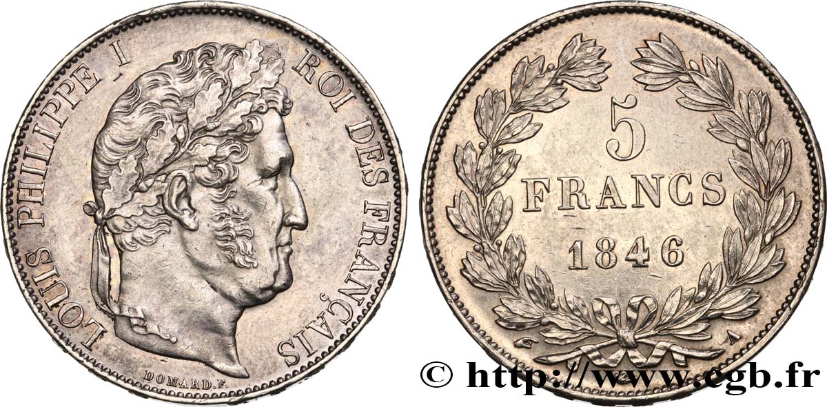 5 francs IIIe type Domard 1846 Paris F.325/10 EBC+ 