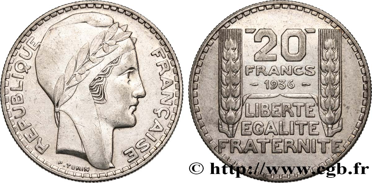 20 francs Turin 1936  F.400/7 MBC+ 