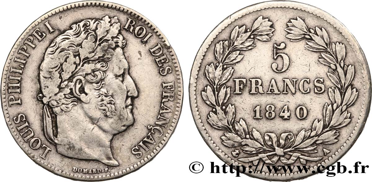 5 francs IIe type Domard 1840 Paris F.324/83 S35 