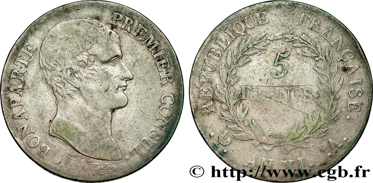 5 francs Bonaparte Premier Consul 1803 Paris F.301/1 TB 