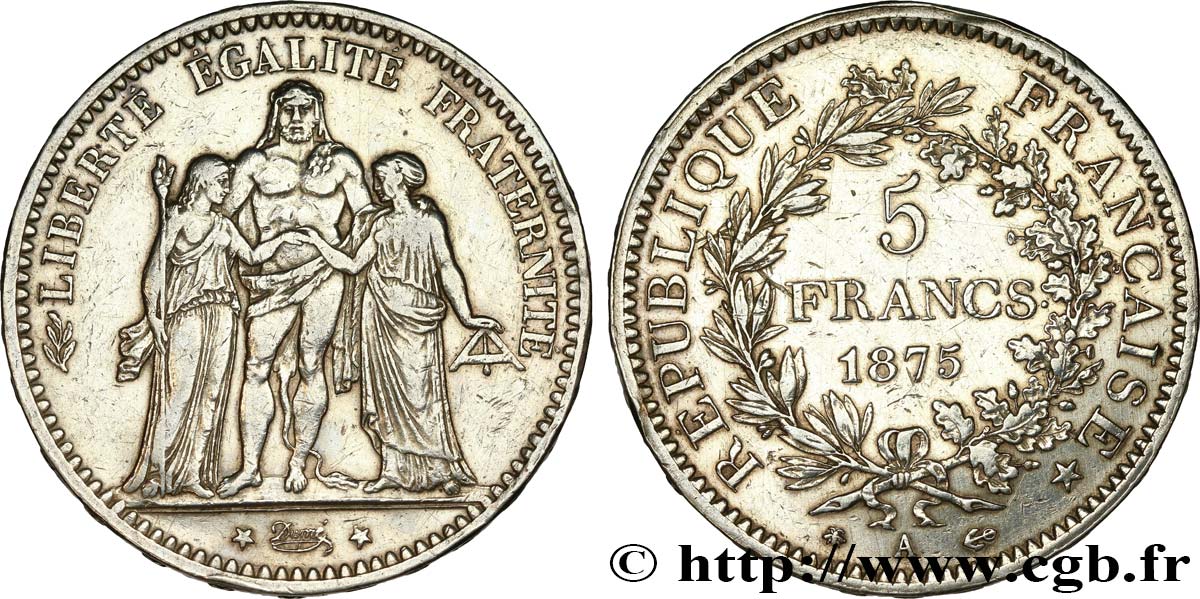 5 francs Hercule 1875 Paris F.334/14 q.BB 