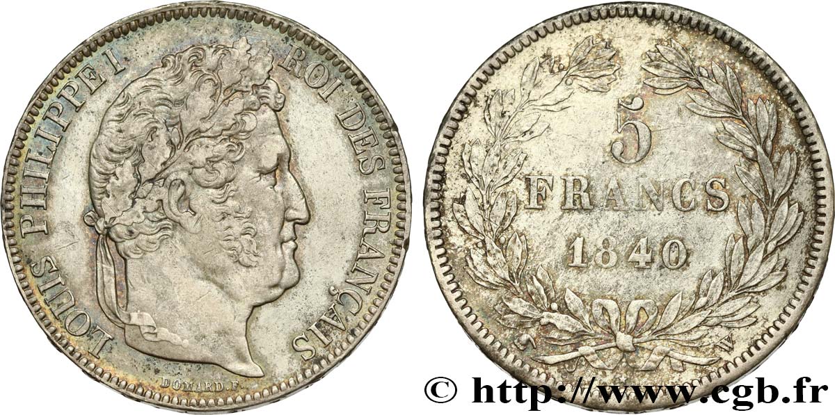 5 francs IIe type Domard 1840 Lille F.324/89 TTB48 