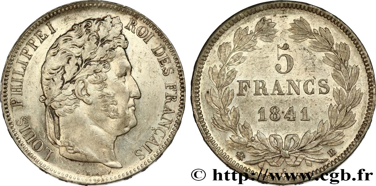 5 francs IIe type Domard 1841 Strasbourg F.324/92 BB52 