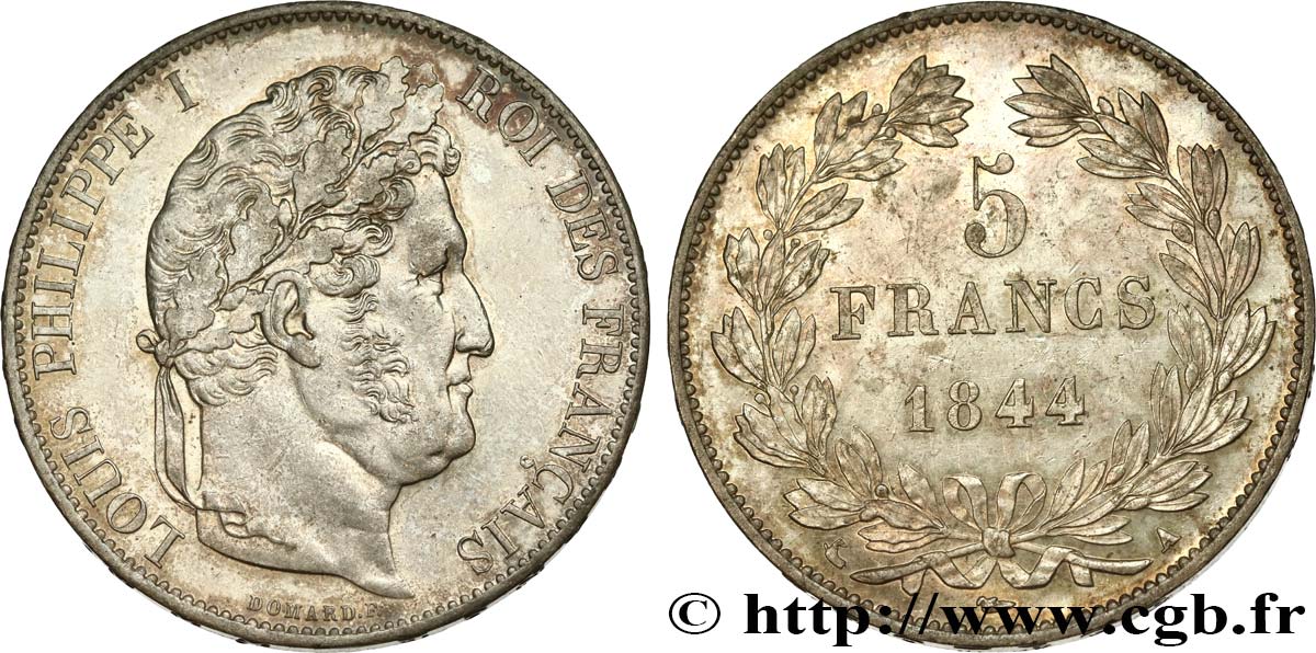 5 francs IIIe type Domard 1844 Paris F.325/1 SUP58 