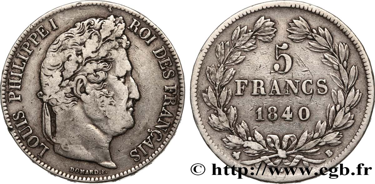 5 francs IIe type Domard 1840 Rouen F.324/84 MB 