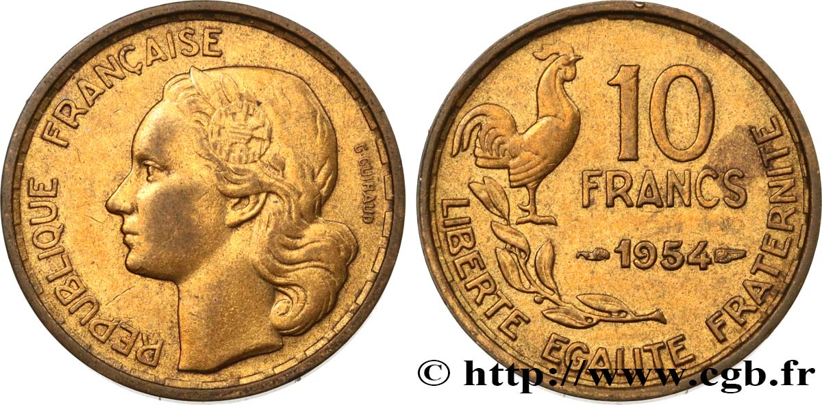 10 francs Guiraud 1954  F.363/10 XF 