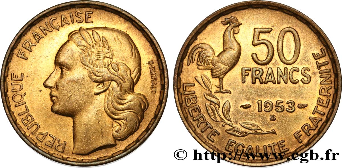 50 francs Guiraud 1953 Beaumont-le-Roger F.425/11 AU53 