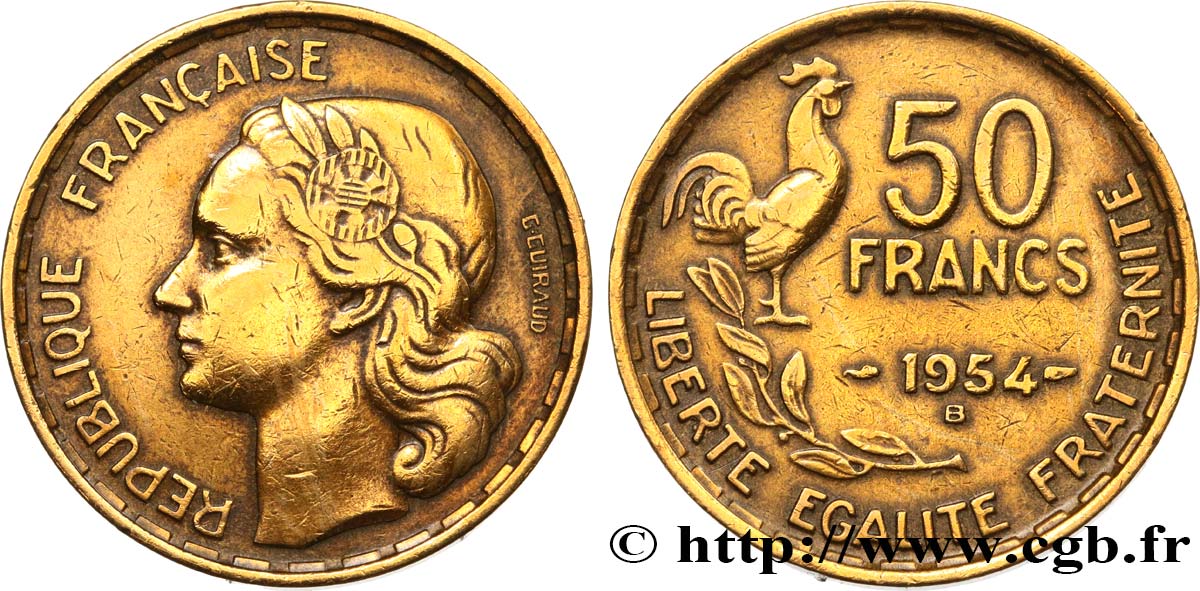 50 francs Guiraud 1954 Beaumont-le-Roger F.425/13 TB+ 