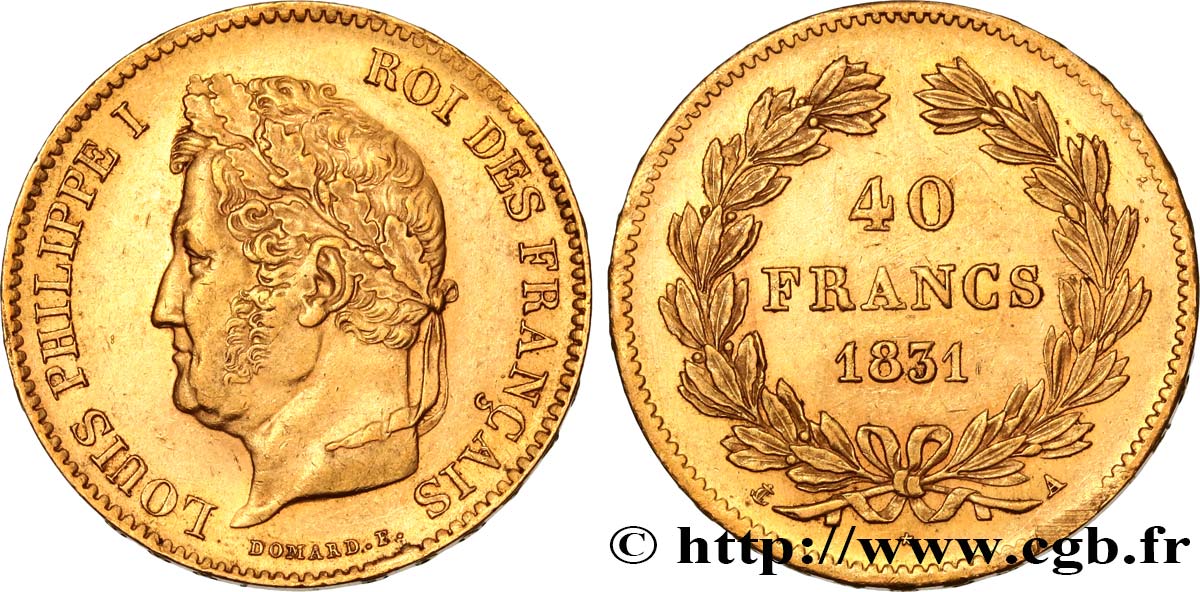 40 francs or Louis-Philippe 1831 Paris F.546/1 SUP58 