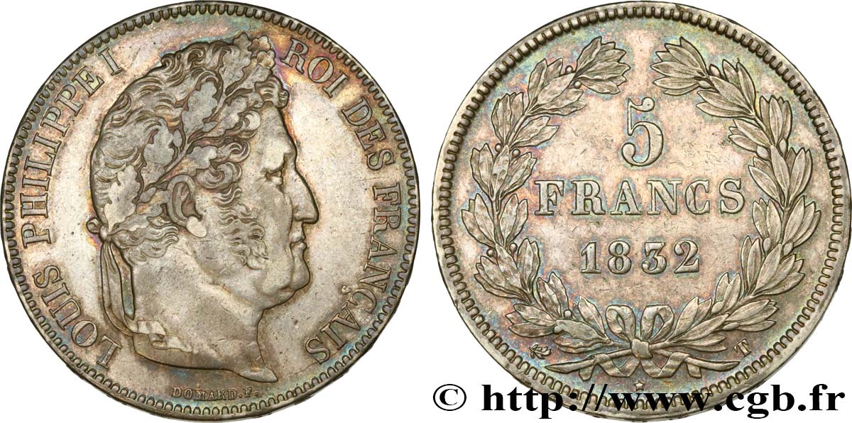 5 francs IIe type Domard 1832 Nantes F.324/12 BB52 