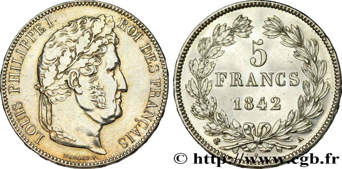 5 francs IIe type Domard 1842 Paris F.324/95 VZ 