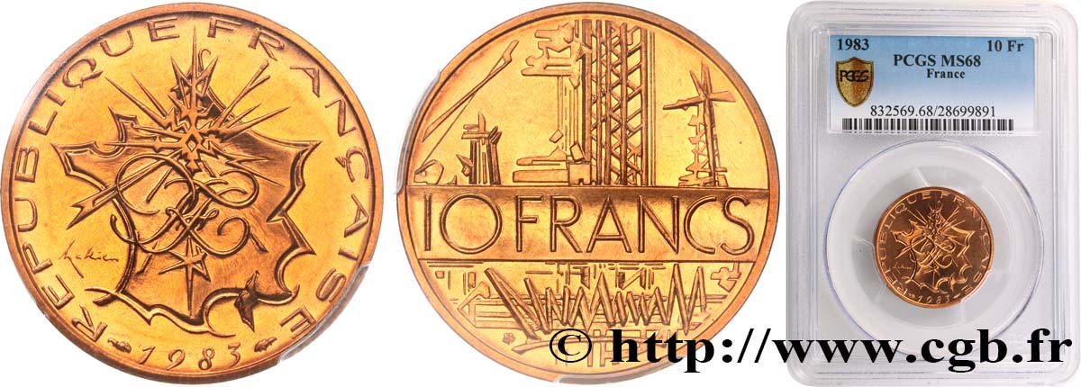 10 francs Mathieu 1983 Pessac F.365/11 MS68 PCGS
