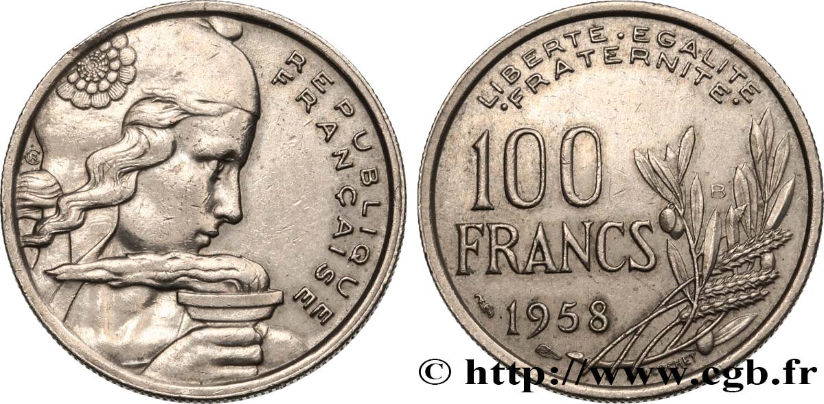 100 francs Cochet 1958 Beaumont-le-Roger F.450/14 TTB 