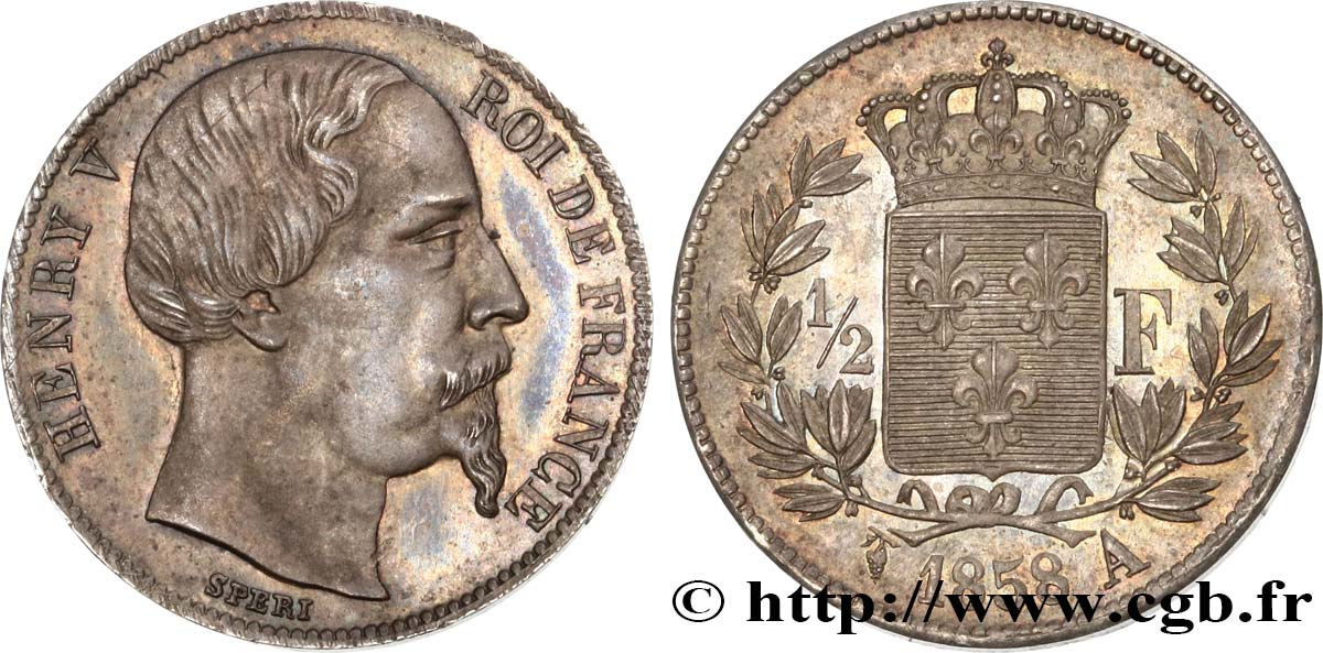 1/2 franc 1858 Paris VG.2730  MS63 