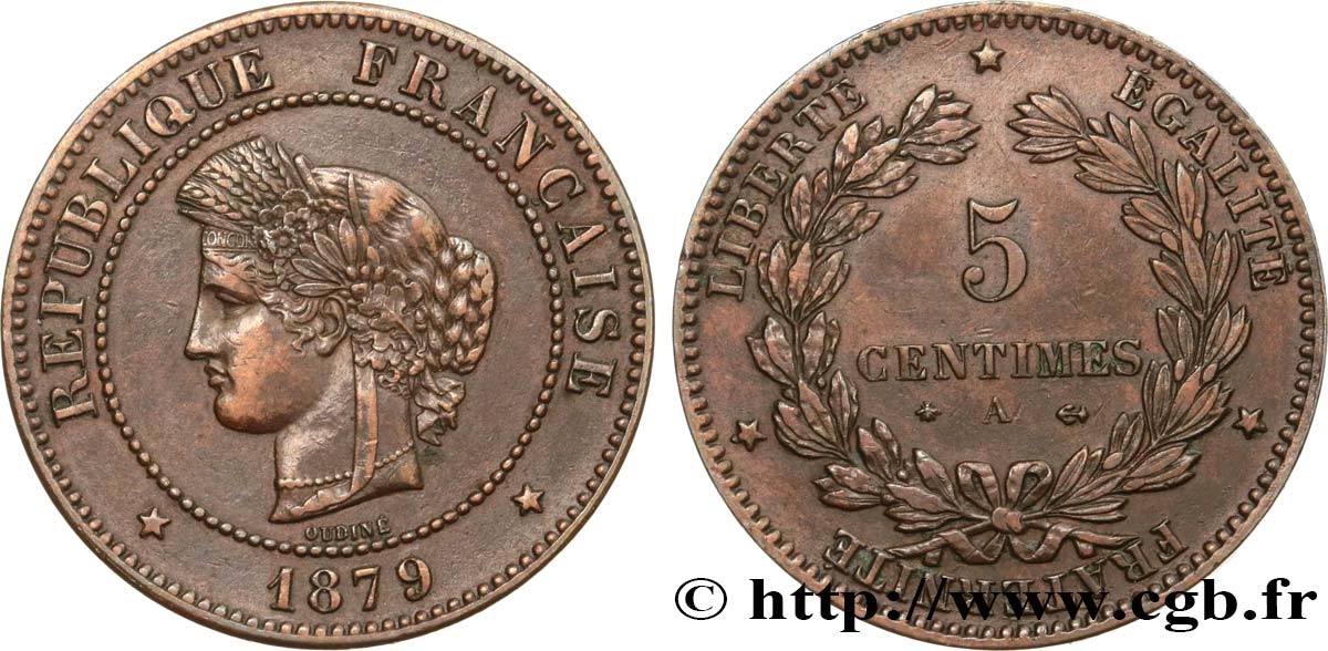 5 centimes Cérès 1879 Paris F.118/20 MBC45 