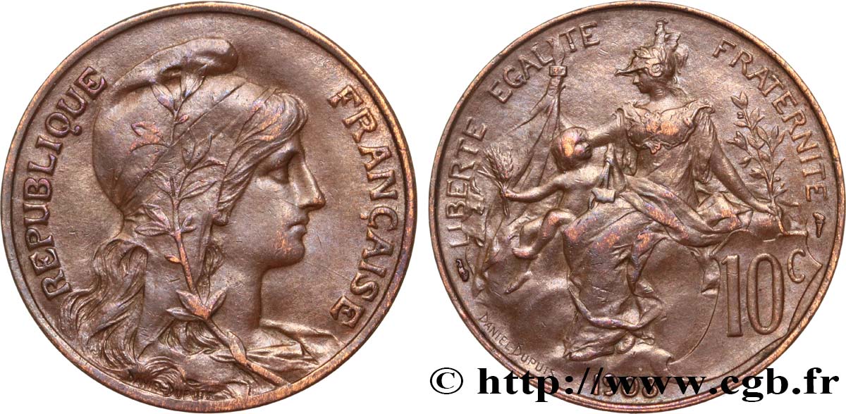 10 centimes Daniel-Dupuis 1908  F.136/17 TTB45 