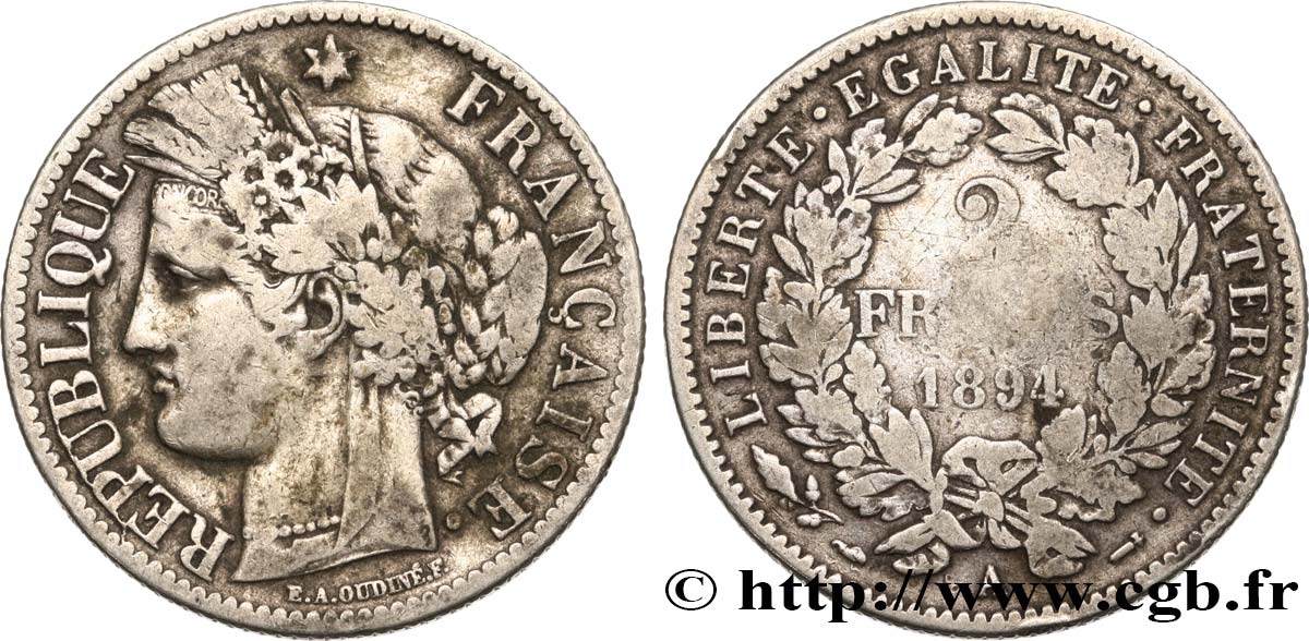 2 francs Cérès, avec légende 1894 Paris F.265/16 BC15 