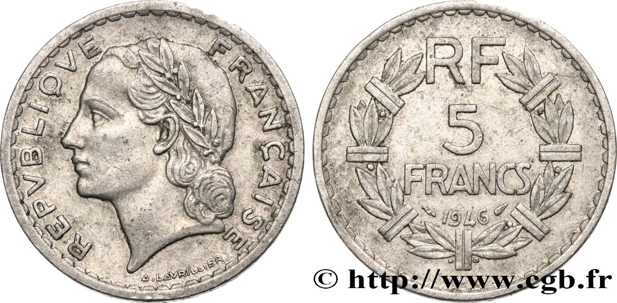 5 francs Lavrillier en aluminium 1946 Castelsarrasin F.339/8 TTB40 