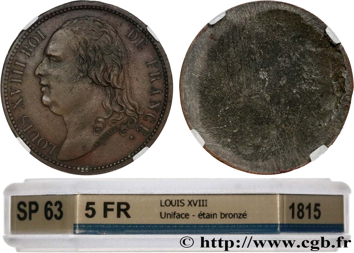 Essai d’avers de 5 francs par Andrieu 1815 Paris VG.2440 var. SC63 GENI