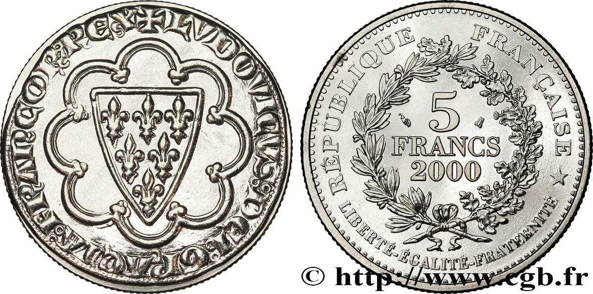 5 francs Écu d’or de Saint-Louis 2000 Paris F.349/1 MS 