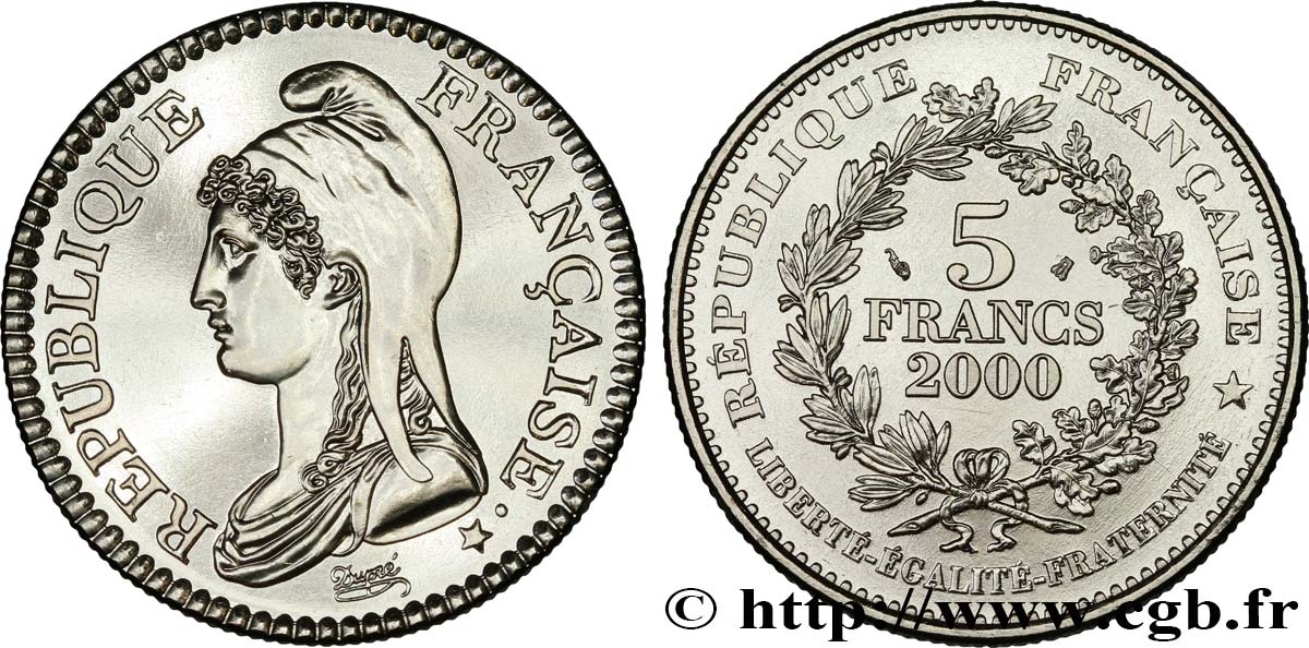 5 francs La Liberté de Dupré 2000 Paris F.353/1 FDC 