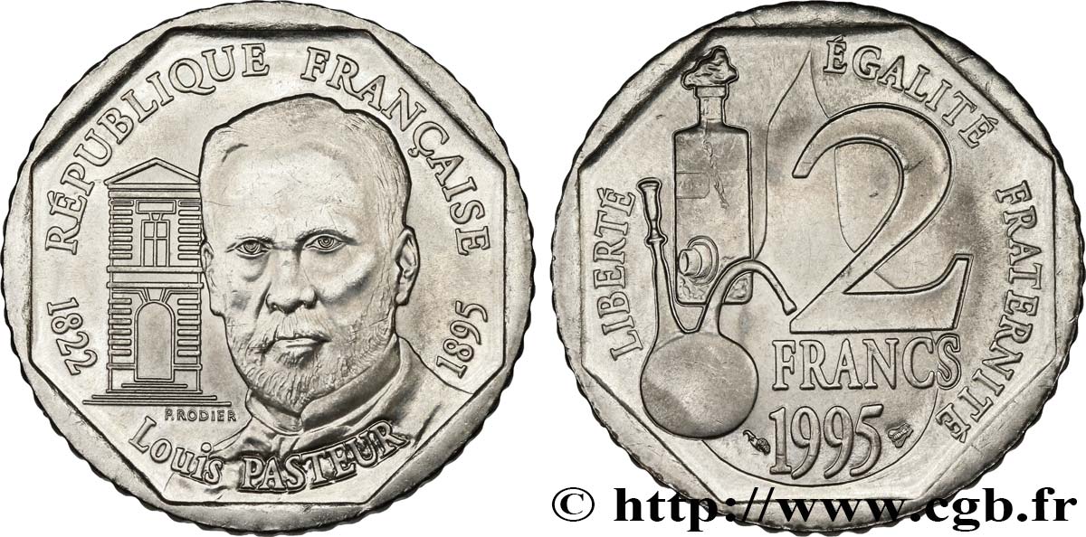 2 francs Louis Pasteur 1995 Pessac F.274/2 VZ58 