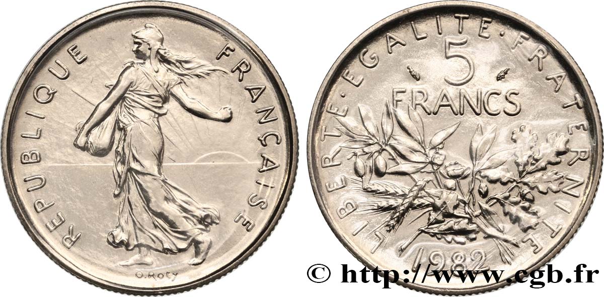 5 francs Semeuse, nickel 1982 Pessac F.341/14 MS 