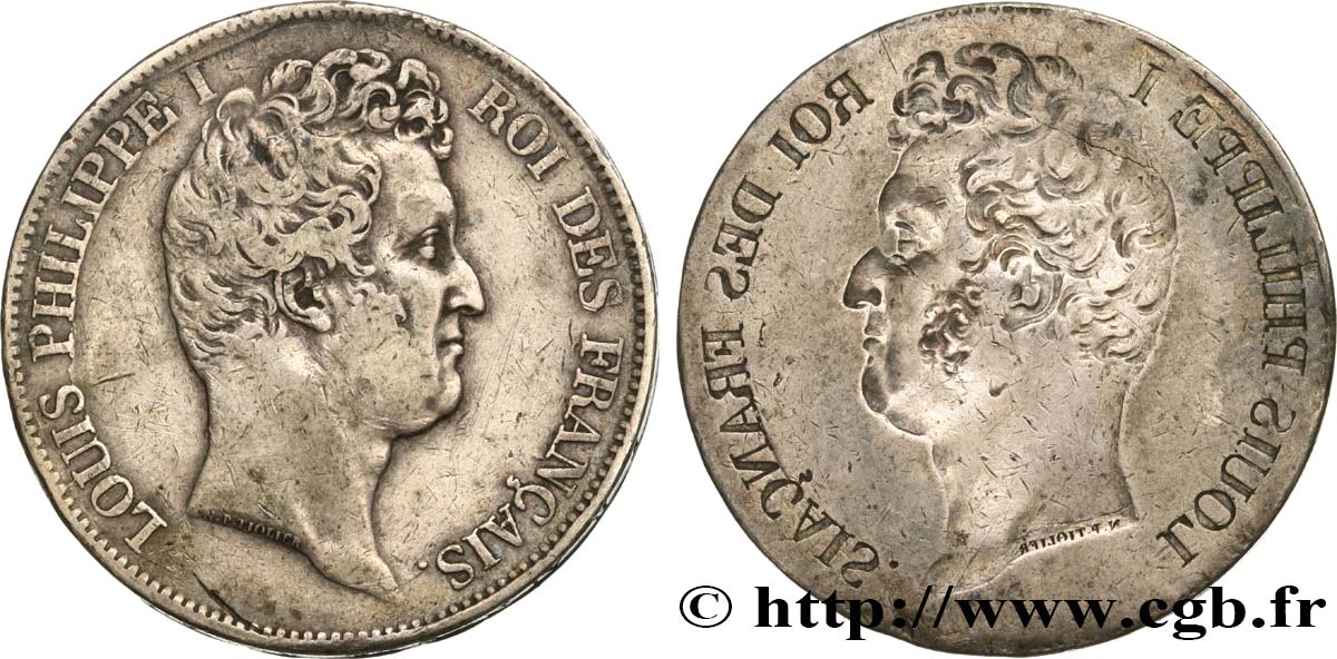 5 francs type Tiolier avec le I, tranche en creux, INCUSE n.d. s.l. F.315/- MBC 