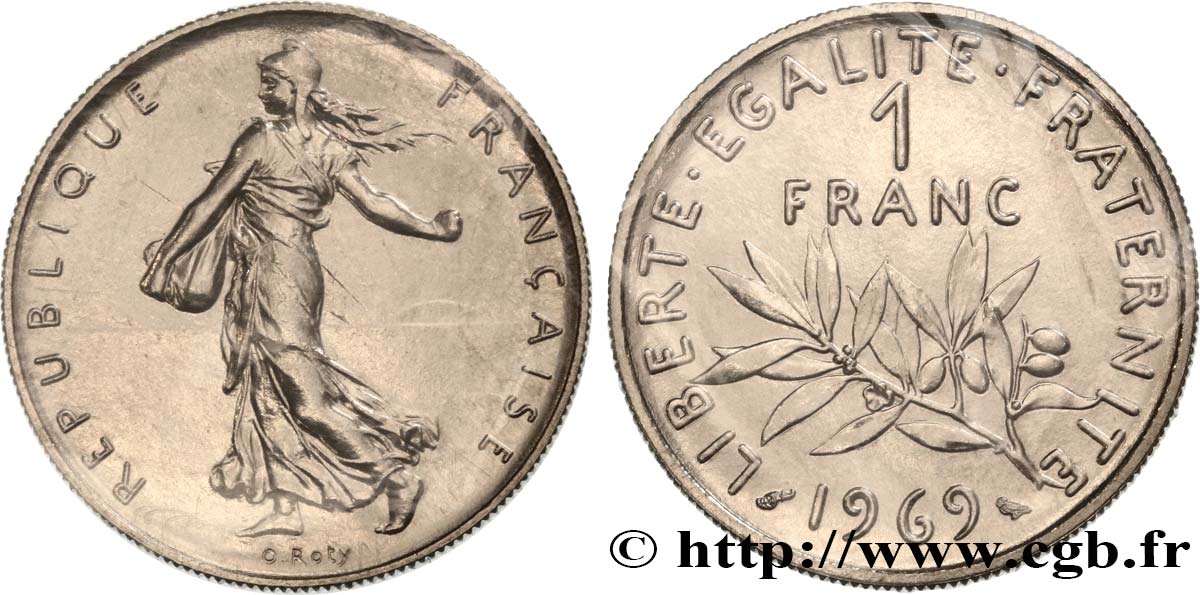 1 franc Semeuse, nickel 1969 Paris F.226/14 FDC 