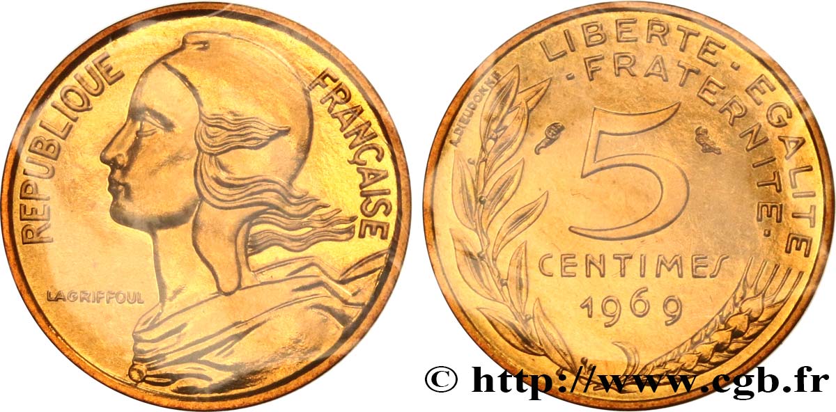 5 centimes Marianne 1969 Paris F.125/5 MS 