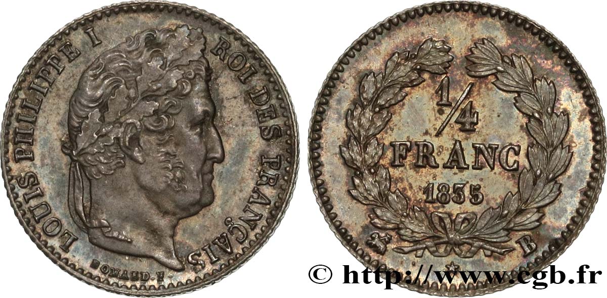 1/4 franc Louis-Philippe 1835 Rouen F.166/51 MS62 