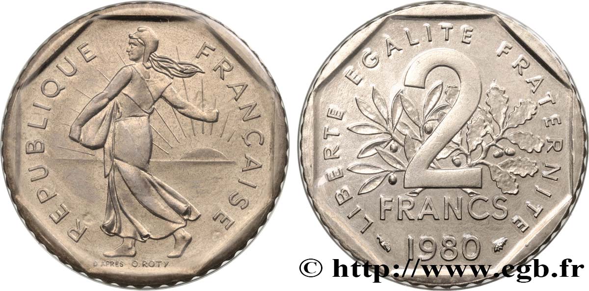 2 francs Semeuse, nickel 1980 Pessac F.272/4 FDC 