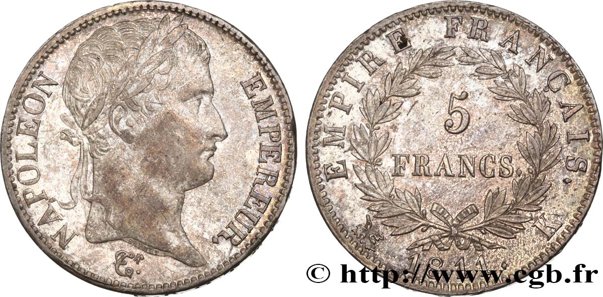 5 francs Napoléon Empereur, Empire français 1811 Bordeaux F.307/33 SS53 