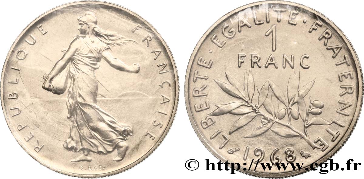 1 franc Semeuse, nickel 1968 Paris F.226/13 FDC 