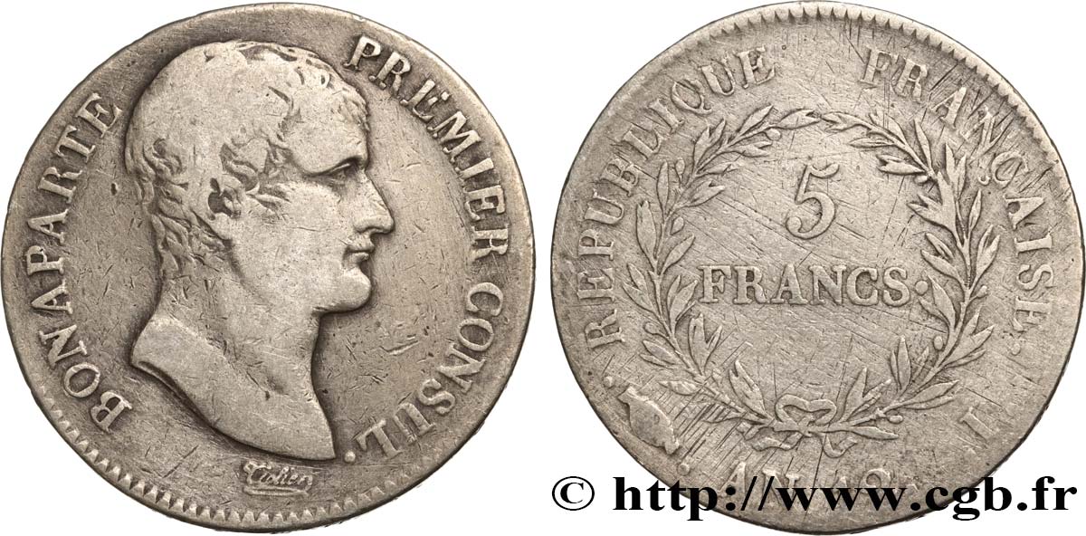 5 francs Bonaparte Premier Consul 1804 Limoges F.301/16 VF 