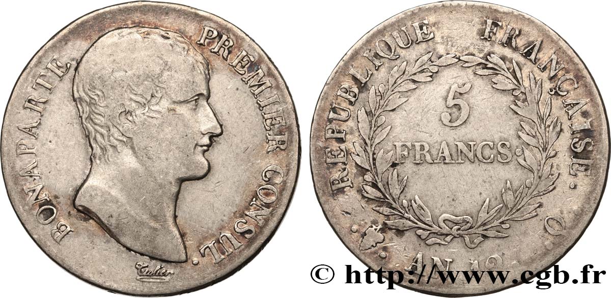 5 francs Bonaparte Premier Consul 1804 Perpignan F.301/23 VF20 